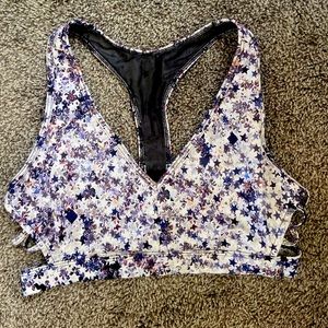 Starry cut out racer back sports bra